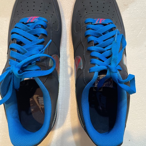 Nike Air Force 1 Low Marble Swoosh Blue Pink Men’s Size 10 Great Condition - Picture 8 of 14